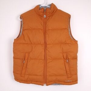 L.L. Bean reversible goose down puffer vest gorpcore outdoor winter orange gray